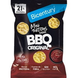Bicentury Tortita de Proteína Mini Sabor BBQ 10g, Sin Gluten