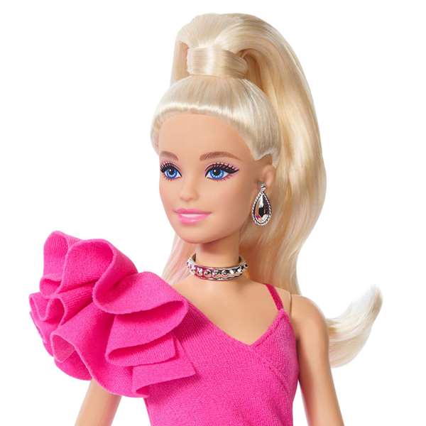 Barbie Muñeca Deluxe con Vestido Rosa Asimétrico