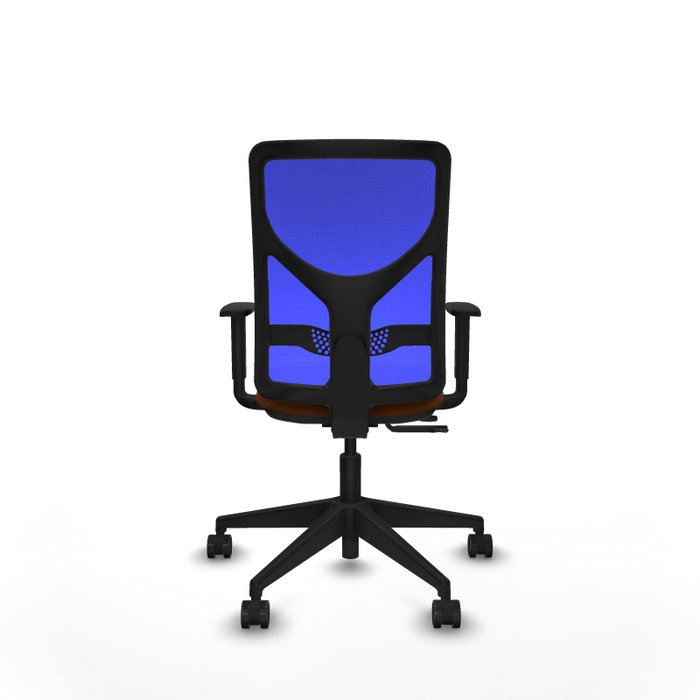 PIQUERAS Y CRESPO Silla de oficina Motilla con mecanismo Sincro/Traslack, Marrón y Azul