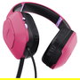 Trust GXT 415P Zirox Auriculares Gaming Alámbrico con Micrófono Plegable, Diadema Ajustable, Color Rosa, Cable 2m, Jack 3.5mm, Altavoces 50mm, Compatible PC y Consolas