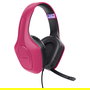 Trust GXT 415P Zirox Auriculares Gaming Alámbrico con Micrófono Plegable, Diadema Ajustable, Color Rosa, Cable 2m, Jack 3.5mm, Altavoces 50mm, Compatible PC y Consolas