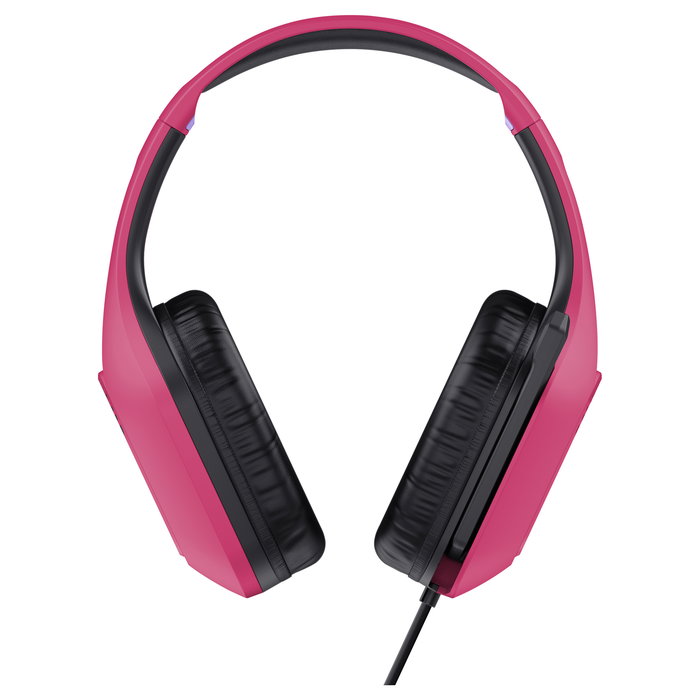 Trust GXT 415P Zirox Auriculares Gaming Alámbrico con Micrófono Plegable, Diadema Ajustable, Color Rosa, Cable 2m, Jack 3.5mm, Altavoces 50mm, Compatible PC y Consolas