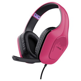 Trust Auriculares Gaming GXT 415P Zirox Rosa - Alámbricos, Diadema, Micrófono Boom, 20-20000 Hz