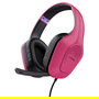 Trust GXT 415P Zirox Auriculares Gaming Alámbrico con Micrófono Plegable, Diadema Ajustable, Color Rosa, Cable 2m, Jack 3.5mm, Altavoces 50mm, Compatible PC y Consolas