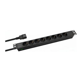 Helos Regleta de enchufes PROFESSIONAL 8 salidas, 2,0m, negro, con C14