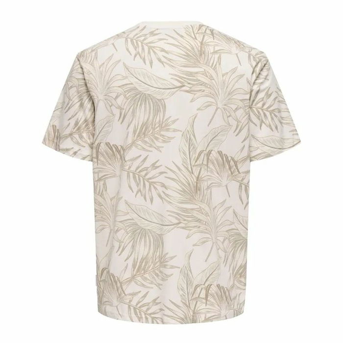 Camiseta de Manga Corta Hombre Only & Sons Onskash Reg Leaf Aop Beige