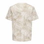 Camiseta de Manga Corta Hombre Only & Sons Onskash Reg Leaf Aop Beige