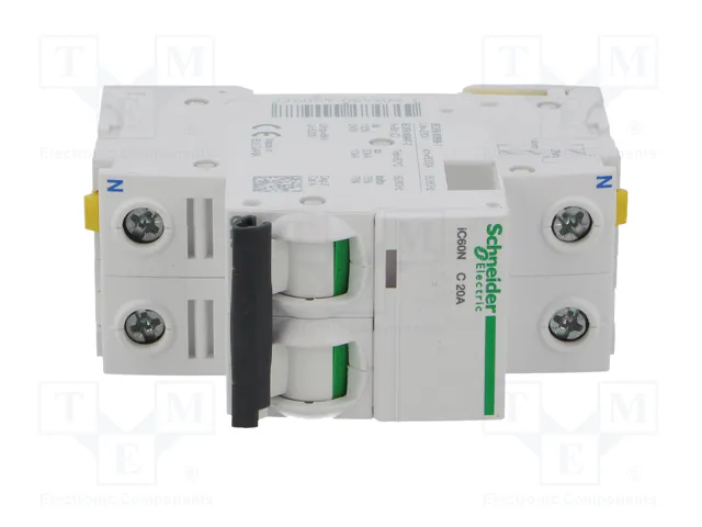 SCHNEIDER ELECTRIC Interruptor magnetotérmico iC60N 20A 1+N 400VAC 6kA SCHNEIDER ELECTRIC Interruptor magnetotérmico iC60N 20A 1+N 400VAC 6kA