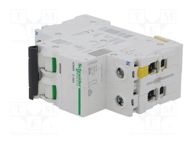 SCHNEIDER ELECTRIC Interruptor magnetotérmico iC60N 20A 1+N 400VAC 6kA SCHNEIDER ELECTRIC Interruptor magnetotérmico iC60N 20A 1+N 400VAC 6kA