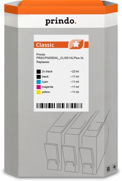 Prindo Multipack Classic XL Negro/Cian/Magenta/Amarillo Prindo Multipack Classic XL Negro/Cian/Magenta/Amarillo