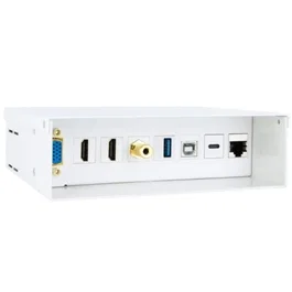 Nanocable Caja de Conexiones Multimedia de Pared 10.35.0004 - VGA, 2x HDMI, Jack 3.5, USB-C 10G, USB-B 2.0, USB-A 3.0, RJ45 Cat.6A STP, Blanco