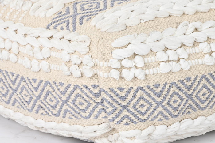 DKD Home Decor Cojín Suelo Nacla Boho Blanco Gris Algodón/Poliéster 60 x 60 x 25 cm DKD Home Decor Cojín Suelo Nacla Boho Blanco Gris Algodón/Poliéster 60 x 60 x 25 cm