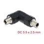 DeLOCK 90944 Adaptador DC 5,5 x 2,5 mm Hembra a Hembra Angular 90°