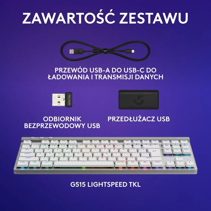 Logitech G515 Lightspeed TKL GL Tactile Blanco