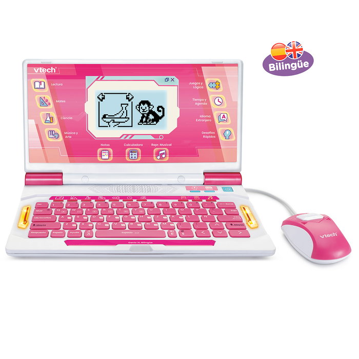 VTech Genio Xl Bilingüe Rosa 180 Actividades, Ordenador Portátil Educativo para Niños +5 Años (80-581267) VTech Genio Xl Bilingüe Rosa 180 Actividades, Ordenador Portátil Educativo para Niños +5 Años (80-581267)