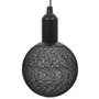 Home Deco Factory Lámpara de Bola LED para Colgar, 15 cm Diámetro, Luz Blanco Cálido (10 LEDs), Funciona con 3 Pilas AAA, Cable 1.15m, Negro
