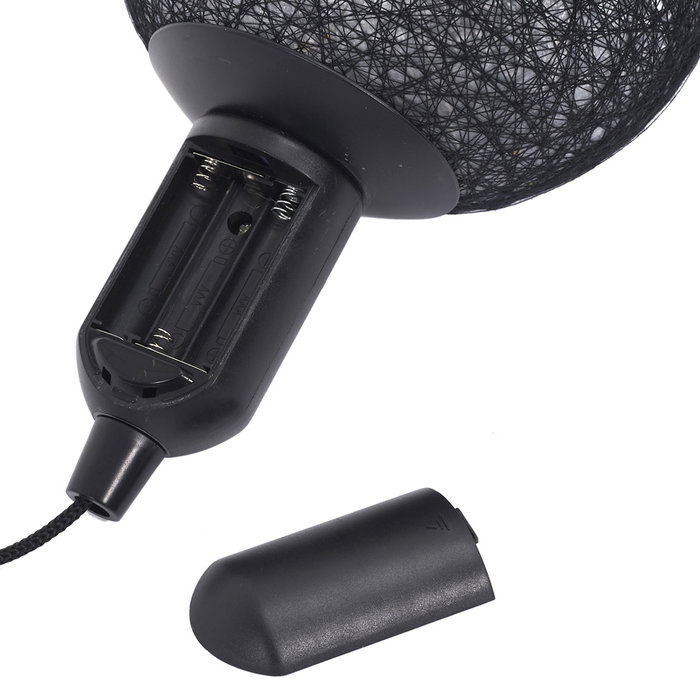 Home Deco Factory Lámpara de Bola LED para Colgar, 15 cm Diámetro, Luz Blanco Cálido (10 LEDs), Funciona con 3 Pilas AAA, Cable 1.15m, Negro Home Deco Factory Lámpara de Bola LED para Colgar, 15 cm Diámetro, Luz Blanco Cálido (10 LEDs), Funciona con 3 Pilas AAA, Cable 1.15m, Negro