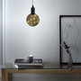 Home Deco Factory Lámpara de Bola LED para Colgar, 15 cm Diámetro, Luz Blanco Cálido (10 LEDs), Funciona con 3 Pilas AAA, Cable 1.15m, Negro