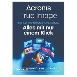 Acronis True Image Premium para 5 Ordenadores con 1 TB de Almacenamiento en la Nube - 1 Año de Suscripción
