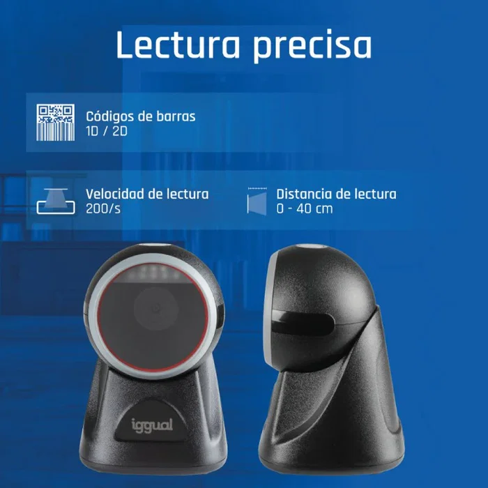 Iggual Lector de códigos de barras 2D de sobremesa USB