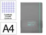 Antartik Cuaderno A4 Tapa Dura Hojas Cuadriculadas Gris y Turquesa 100 Hojas 80gr FSC