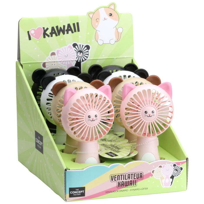The Concept Factory Ventilador Kawaii Animal Pilas (Oso, Pingüino, Gato, Panda) 2xAA No Incluidas