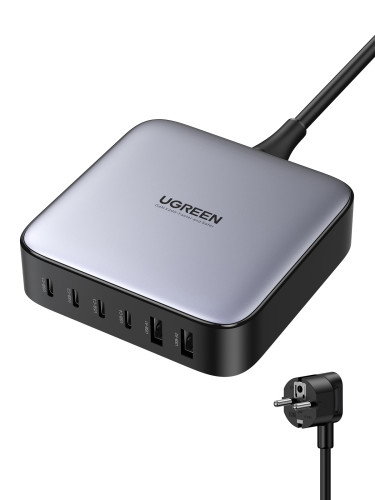 UGREEN Nexode Cargador de Escritorio 200W 2USB-A+4USB-C Negro, Gris