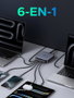 UGREEN Nexode Cargador de Escritorio 200W 2USB-A+4USB-C Negro, Gris