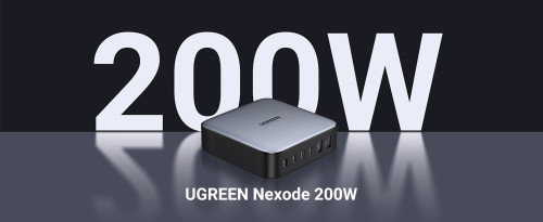 UGREEN Nexode Cargador de Escritorio 200W 2USB-A+4USB-C Negro, Gris