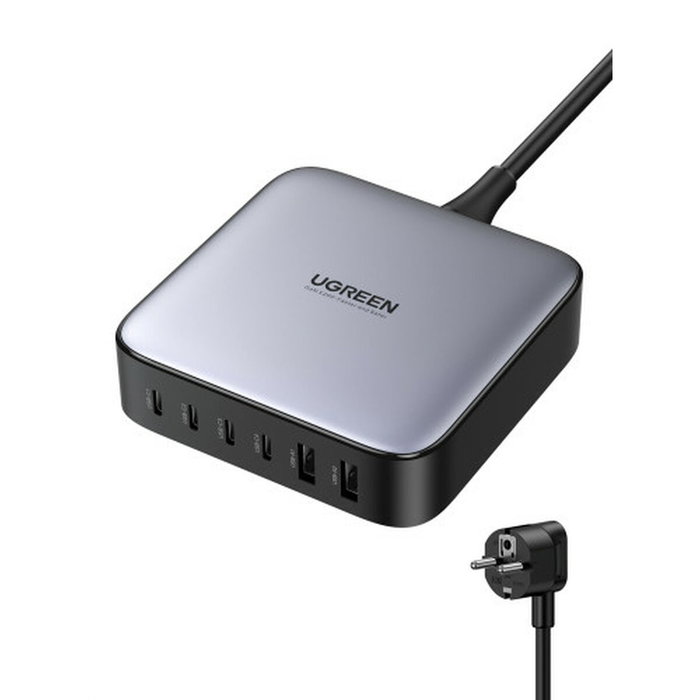 UGREEN Nexode Cargador de Escritorio 200W 2USB-A+4USB-C Negro, Gris