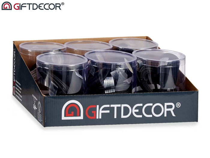 Lampara Colgante Giftdecor Plastico Negro 9.7x9.7x9.4 cm (Set de 12)