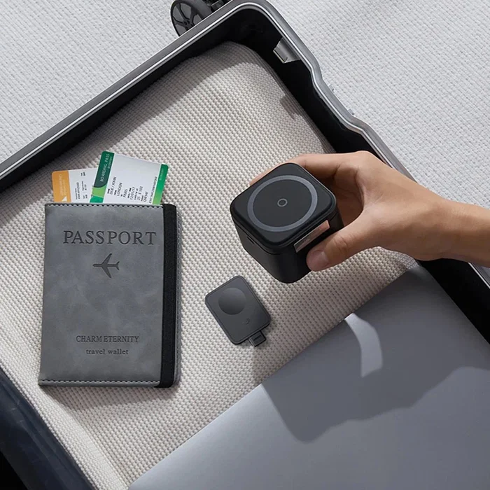 Baseus P10264100123-01 Cargador Inalámbrico Interior, Carga Rápida 15W para Smartphone, Compatible con MagSafe, Universal, Negro