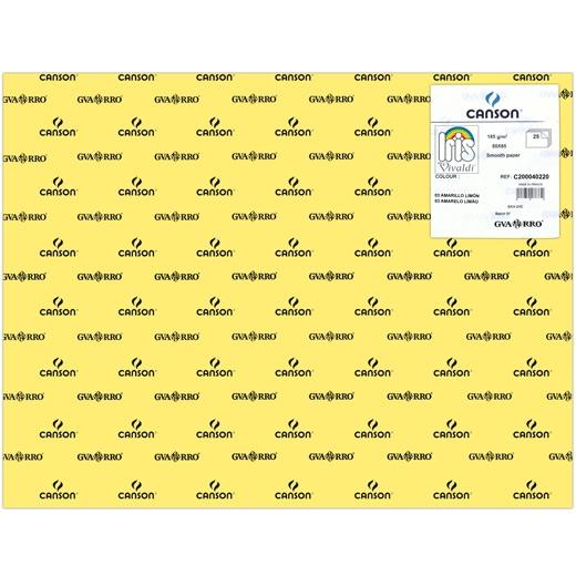 Guarro Cartulina Color Amarillo Limón 185 gr 50x65 cm - 25 Hojas Certificado FSC