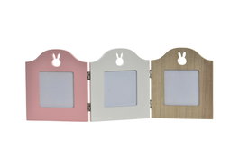 DKD Home Decor Marco Multifoto 1 x 15 x 40 cm Madera Plástico Conejo Kids (4 Unidades)