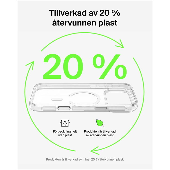 Belkin SheerForce funda para Apple iPhone 17 Pro Max, 17,5 cm (6.9 pulgadas), Transparente