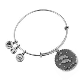 Alex And Ani Pulsera Piscis Gris Metal