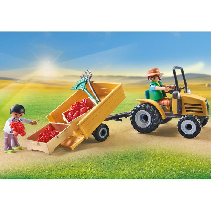 Playmobil Tractor Con Tráiler Y Cisterna Country 71442 - Juego de Aventura Agrícola para Niños +4 Años