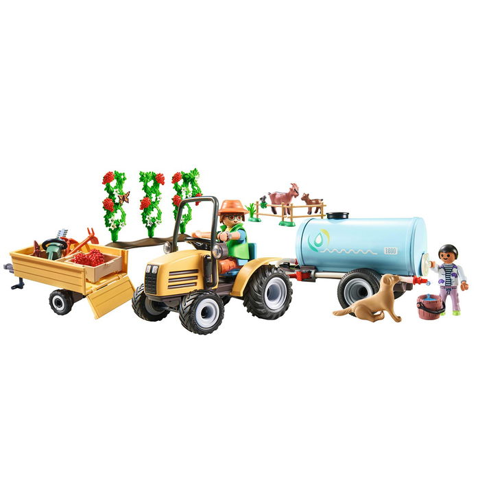 Playmobil Tractor Con Tráiler Y Cisterna Country 71442 - Juego de Aventura Agrícola para Niños +4 Años
