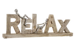 DKD Home Decor Decoración Mango y Aluminio Relax Natural