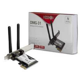 Inter-Tech DMG-31 Tarjeta WiFi Interna PCI Express, Wi-Fi 4 (802.11n), 300 Mbit/s, 2 Antenas de 3 dBi, para PC con Windows