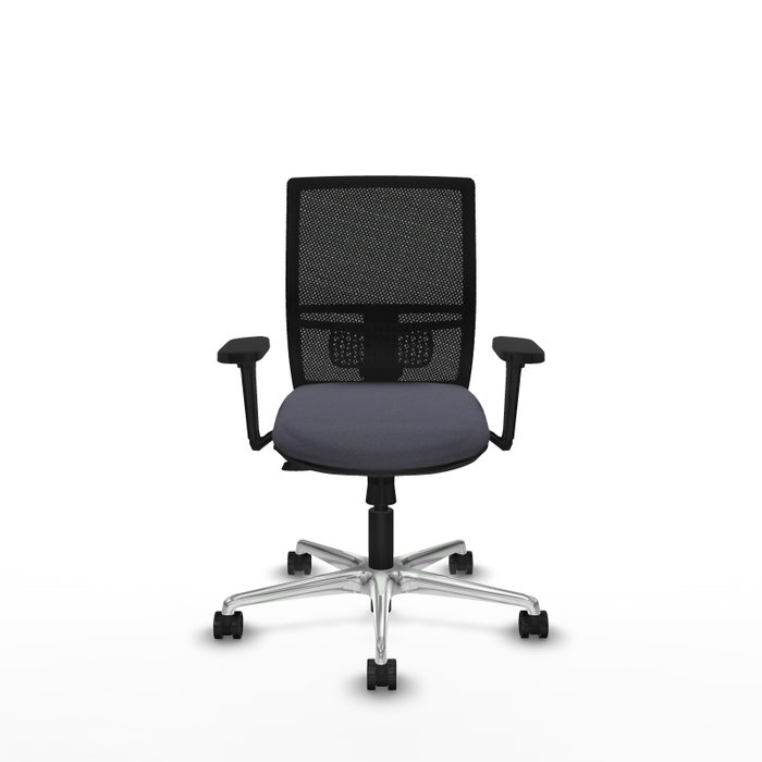 PIQUERAS Y CRESPO Silla de oficina Yunquera con mecanismo Sincro/Traslack, Gris oscuro y Negro