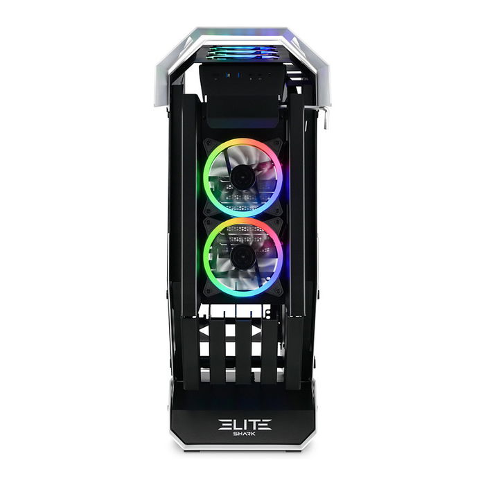 Sharkoon ELITE SHARK CA700 negro/blanco, con panel lateral de cristal templado
