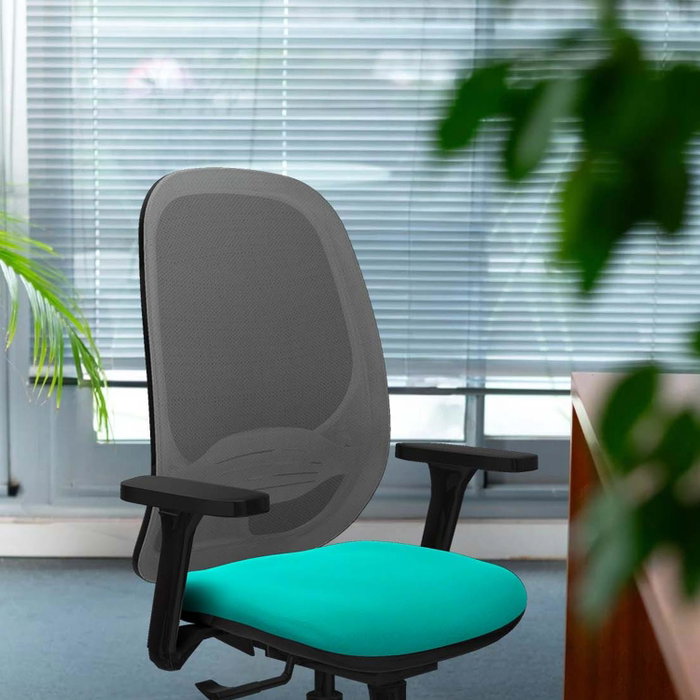 PIQUERAS Y CRESPO Silla de oficina Cilanco Naranja y Negro con Brazos 3D