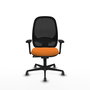 PIQUERAS Y CRESPO Silla de oficina Cilanco Naranja y Negro con Brazos 3D