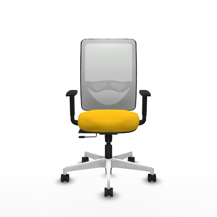 PIQUERAS Y CRESPO Silla de oficina Zulema con mecanismo Sincro/Traslack, Amarillo y Blanco