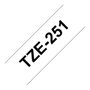 Brother TZe-251 Cinta Laminada 24mm x 8m Negro sobre Blanco