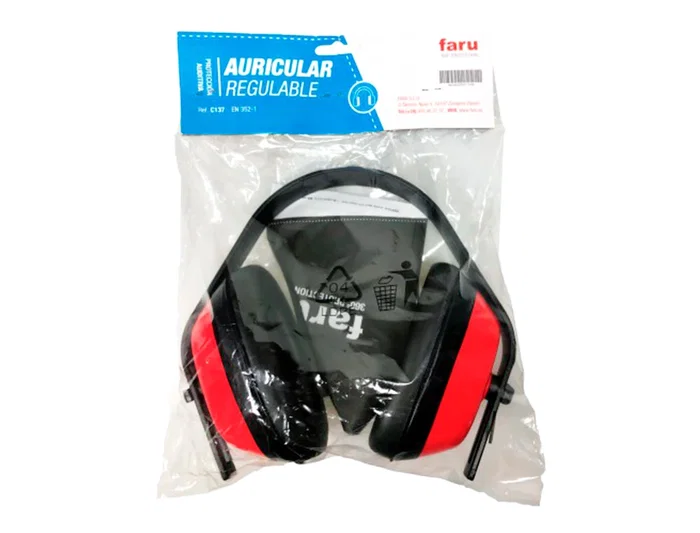 Faru Protector auditivo básico diadema regulable en altura ligero y resistente color rojo Faru Protector auditivo básico diadema regulable en altura ligero y resistente color rojo
