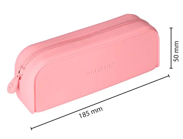 Antartik Estuche portatodo Prisma silicona soft rectangular 185x50x75 mm Rosa chicle