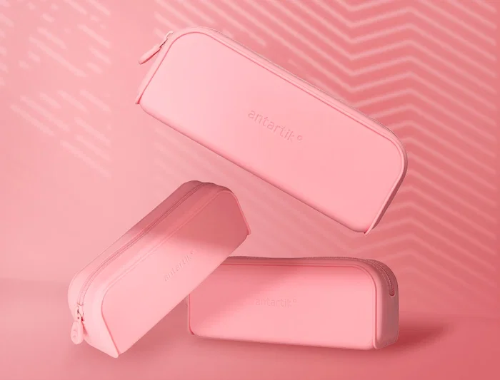 Antartik Estuche portatodo Prisma silicona soft rectangular 185x50x75 mm Rosa chicle