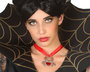 Collar Araña Con Cinta Roja y Gema Decorativa para Halloween - Accesorio Adulto